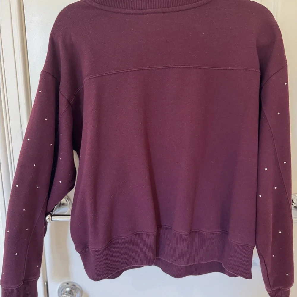Like NEW Burgundy Sweater with rhinestones - Picture 5 of 6